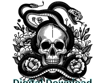 Vector Snakes and Skull Digital Download for Sublimation