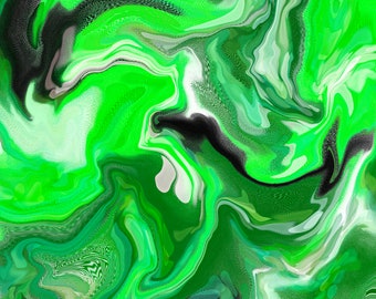 Green and Black Marble Abstract Digital Art | 2 JPG files Digital Download