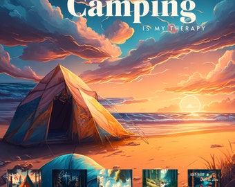 Camping Themed Digital Art |  SVG file Digital Downloads | Wall Art