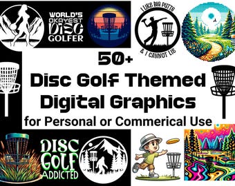 50+ Disc Golf Graphics for Personal and Commercial Use | PNG Digital Downloads