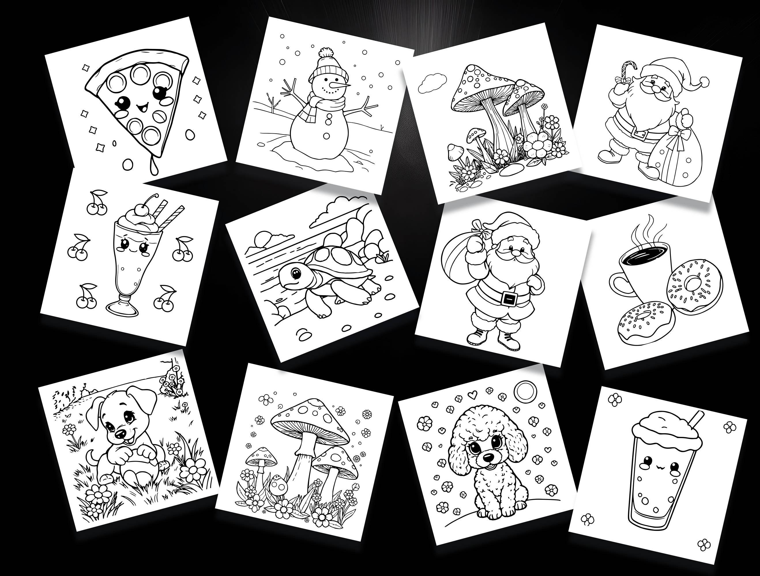 100 Random Coloring Pages | Simple Easy to Color | for Personal or ...