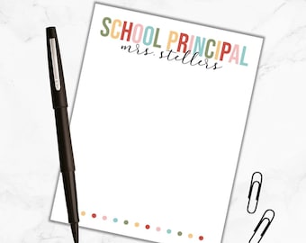 School Principal Notepad, Personalized School Principal Notepad, Gift for School Principal, School Principal Christmas Gift, Back To School