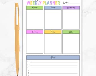 Teacher Weekly Planner, Weekly Planner Notepad, Personalized Notepad, Organization, Back To School, Teacher Gift, Productivity