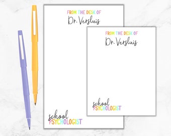 School Psychologist Notepad, Personalized Psychologist Notepad, Gift for School Psychologist, School Psychologist Christmas Gift