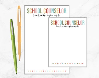 School Counselor Notepad, Personalized Counselor Notepad, Gift for School Counselor, School Conselor Christmas Gift, Back To School