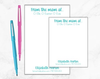 Mom Notepad, Personalized Mom Of Notepad, Custom Gift for Mom, Mother's Day Gift, Mommy Notepad, From The Mom Of Notepad