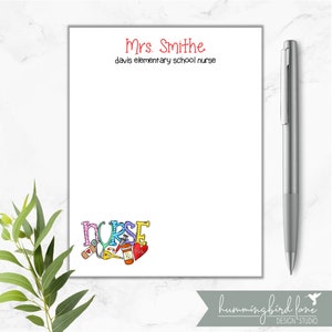 School Nurse Notepad, Custom Notepad, Nurse Gift, Personalized notepad, Medical Notepad, Nurse Graduation Gift, Gift for School nurse