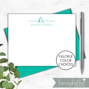 Personalized Notecard Set, Personalized Stationery Set, Stationary Note Card Set, Monogram Note Cards, Note Cards for Women, Script initials