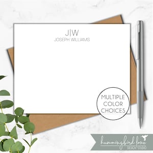 Personalized Note Card Set, Masculine Note Cards, Personalized Stationery, Monogram Stationery, Professional Notecards, Note Cards for Men