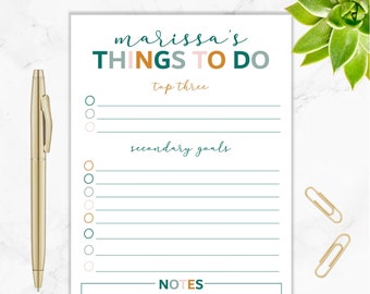 To-Do List Notepad, Daily Planner Notepad, Personalized Notepad, Organization, To Do Lists, Productivity