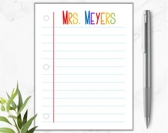 Teacher Notepad, Personalized Teacher Notepad, Gift for Teachers,  Teacher Christmas Gift, Teacher Appreciation | Back To School