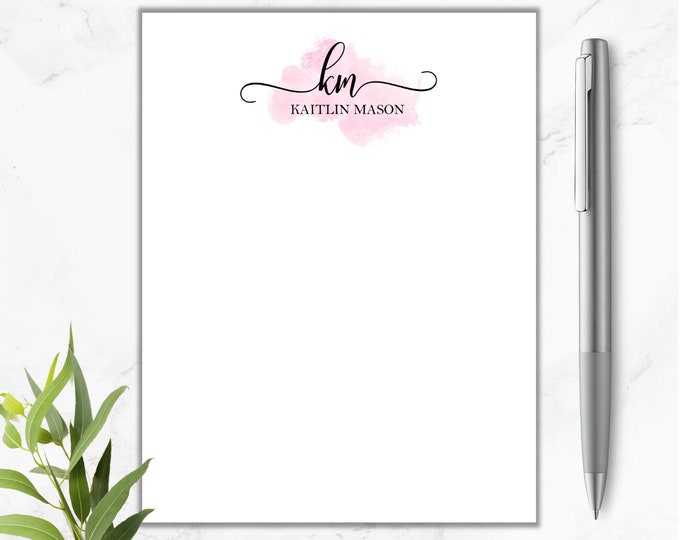 Personalized Notepads With Name - Custom Monogram Stationery 50-100 Sheets