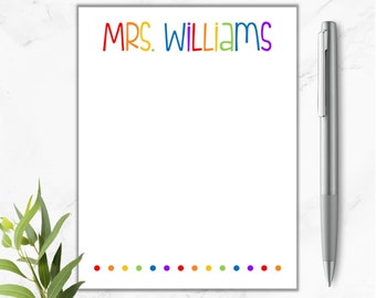 Teacher Notepad, Personalized Teacher Notepad, Gift for Teachers,  Teacher Christmas Gift, Teacher Appreciation, Back To School