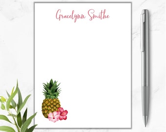 Personalized Notepad, Pineapple Note Pad, Personalized Stationery, Gift For Her, Bridesmaids Gift, Hawaiian Stationery, Wedding Gift