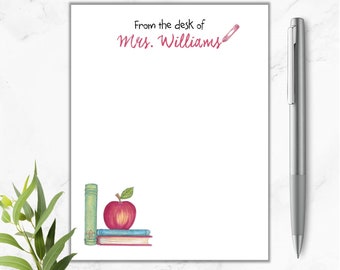Notepad - Librarian Notepad - Personalized Teacher Notepad - Apple Notepad - Custom Stationery Gift - Teacher Gift - Teacher Appreciation