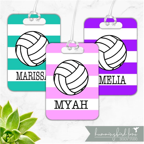 Volleyball Bag Tag Etsy