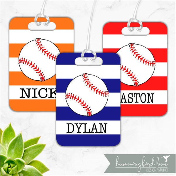 Baseball Bag Tag Etsy