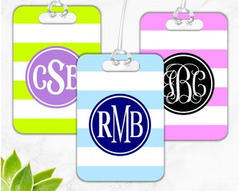 Monogram Luggage Tag, Personalized Luggage Tag, Custom Luggage Tag, Diaper Bag Tag, Daycare Tag, Backpack Tag, Kids Luggage Tag, Masculine