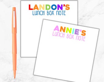Lunch Box Notes Notepad, Personalized Notepad, Lunchbox Notes Personalized, Lunch Notes, Back To School, Note From Mom, Gift for Kids