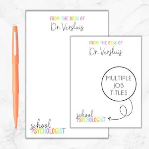 School Psychologist Notepad, Personalized Psychologist Notepad, Gift for School Psychologist, School Psychologist Christmas Gift