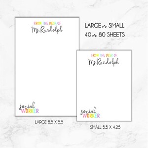 School Social Worker Notepad, Personalized Social Worker Notepad, Gift for Social worker, School Social Worker Christmas Gift