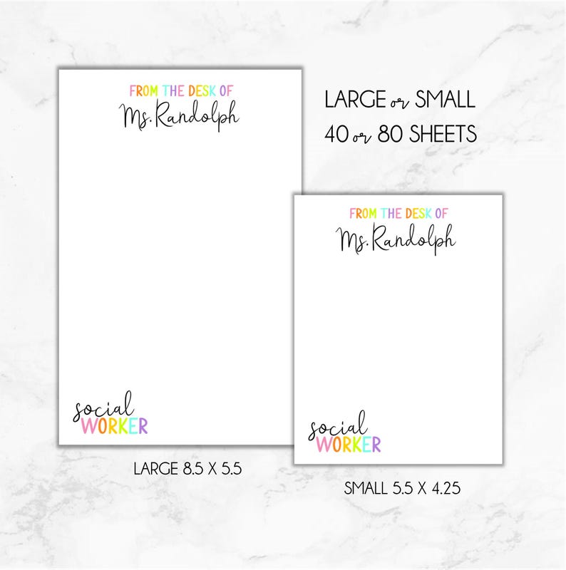 School Social Worker Notepad, Personalized Social Worker Notepad, Gift for Social worker, School Social Worker Christmas Gift