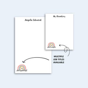 School Psychologist Notepad, Personalized School Staff Notepad, Rainbow Gift bild 4