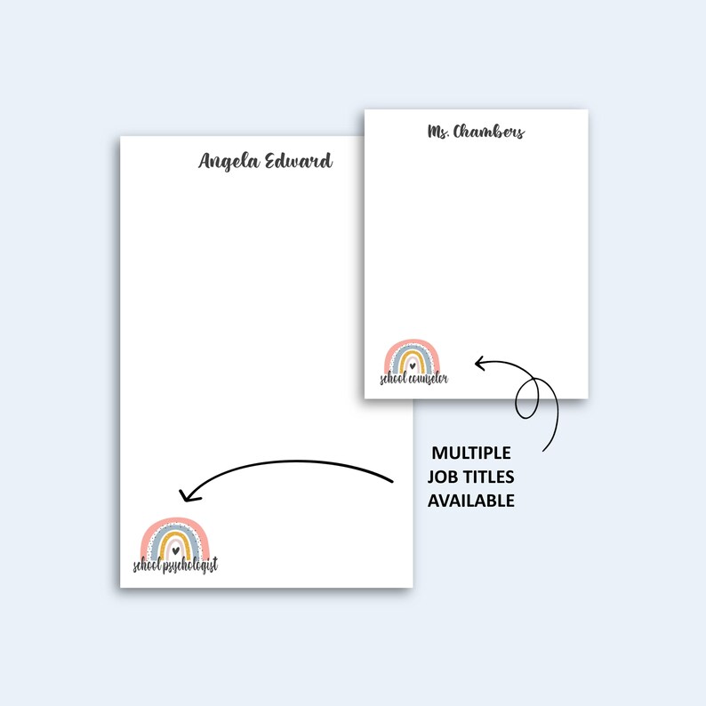 School Psychologist Notepad, Personalized School Staff Notepad, Rainbow Gift bild 4