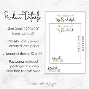 School Social Worker Notepad, Personalized Social Worker Notepad, Gift for Social worker, School Social Worker Christmas Gift