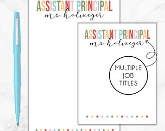 Assistant Principal Notepad, Personalized Notepad, Gift for Assistant Principal, Assistant Principal Christmas Gift, Back To School