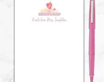 Personalized Teacher Notepad, School Books Notepad, Teacher Gift, Gift for Teachers, Teacher Appreciation, Back to School