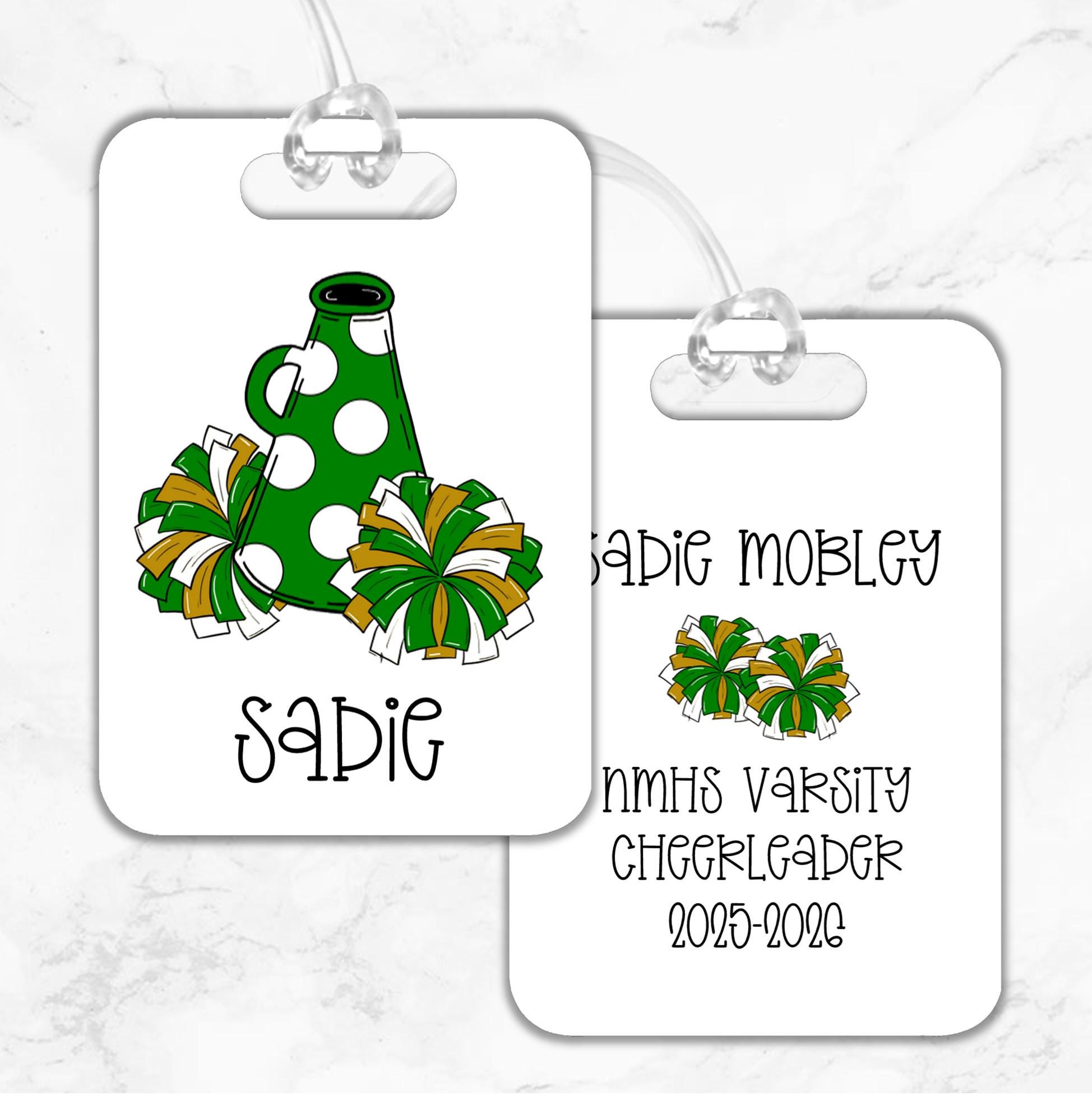 Cheer Backpack Tags Cheerleader Bag Tag, Personalized Cheer Tag, Cheerleading Bag Tag ...