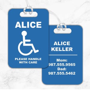 Personalized Handicap Tag,  Wheelchair Tag, Disabled Tag, Disability Placard, Handicap Placard, Medical Alert Tag, Aluminum Tag