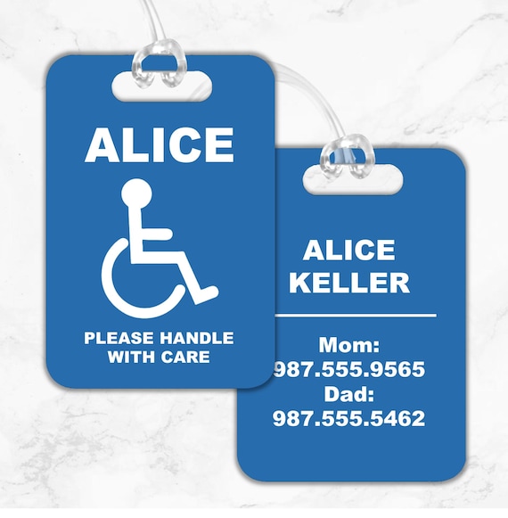 Personalized Handicap Tag,  Wheelchair Tag, Disabled Tag, Disability Placard, Handicap Placard, Medical Alert Tag, Aluminum Tag