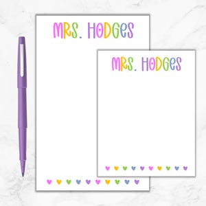 Personalized Notepad for Teacher, Custom Notepad, Teacher Gift, School Supplies, Teacher Appreciation, Personalized Gift, Back to school