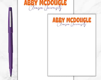 Personalized College Notepad, Gift for Graduate, School Colors Notepad, College Grad Gift, College Graduation Gift