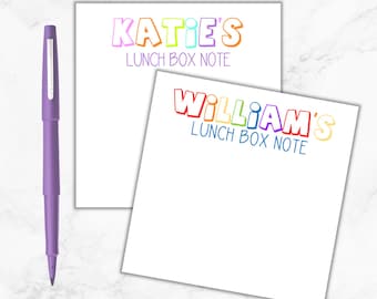 Lunch Box Notes Notepad, Lunchbox Notes Personalized, Personalized Notepad, Lunch Notes, Back To School, Note From Mom, Gift for Kids