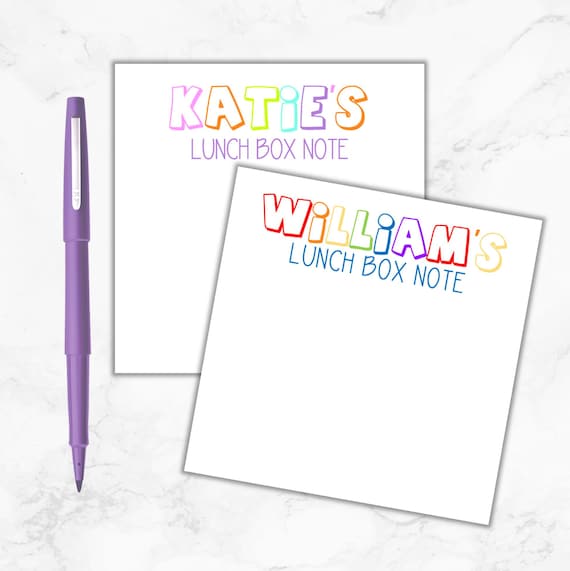Lunch Box Notes Notepad, Lunchbox Notes Personalized, Personalized Notepad, Lunch Notes, Back To School, Note From Mom, Gift for Kids