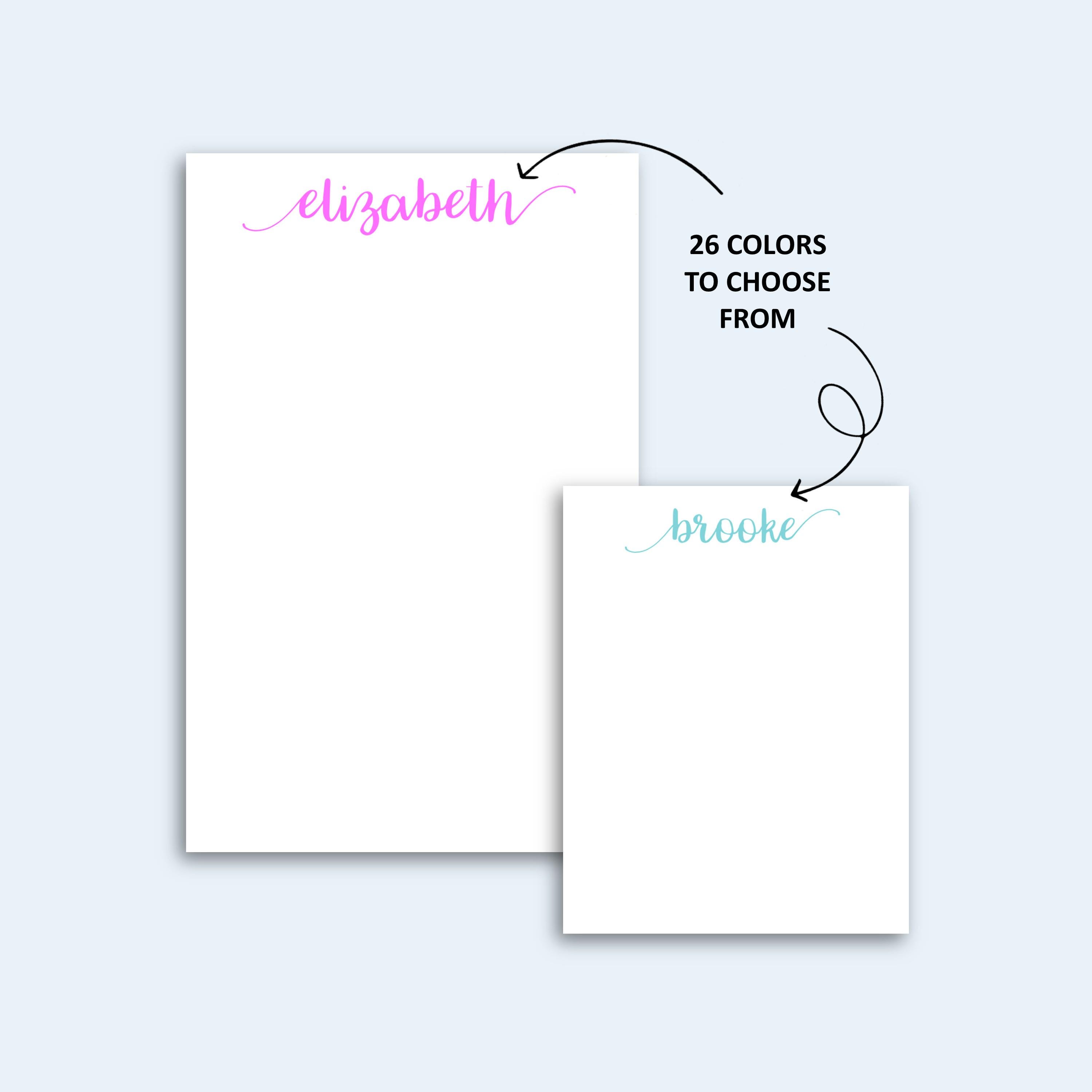 Custom Name Notepad, Personalized Stationery Gift - Etsy