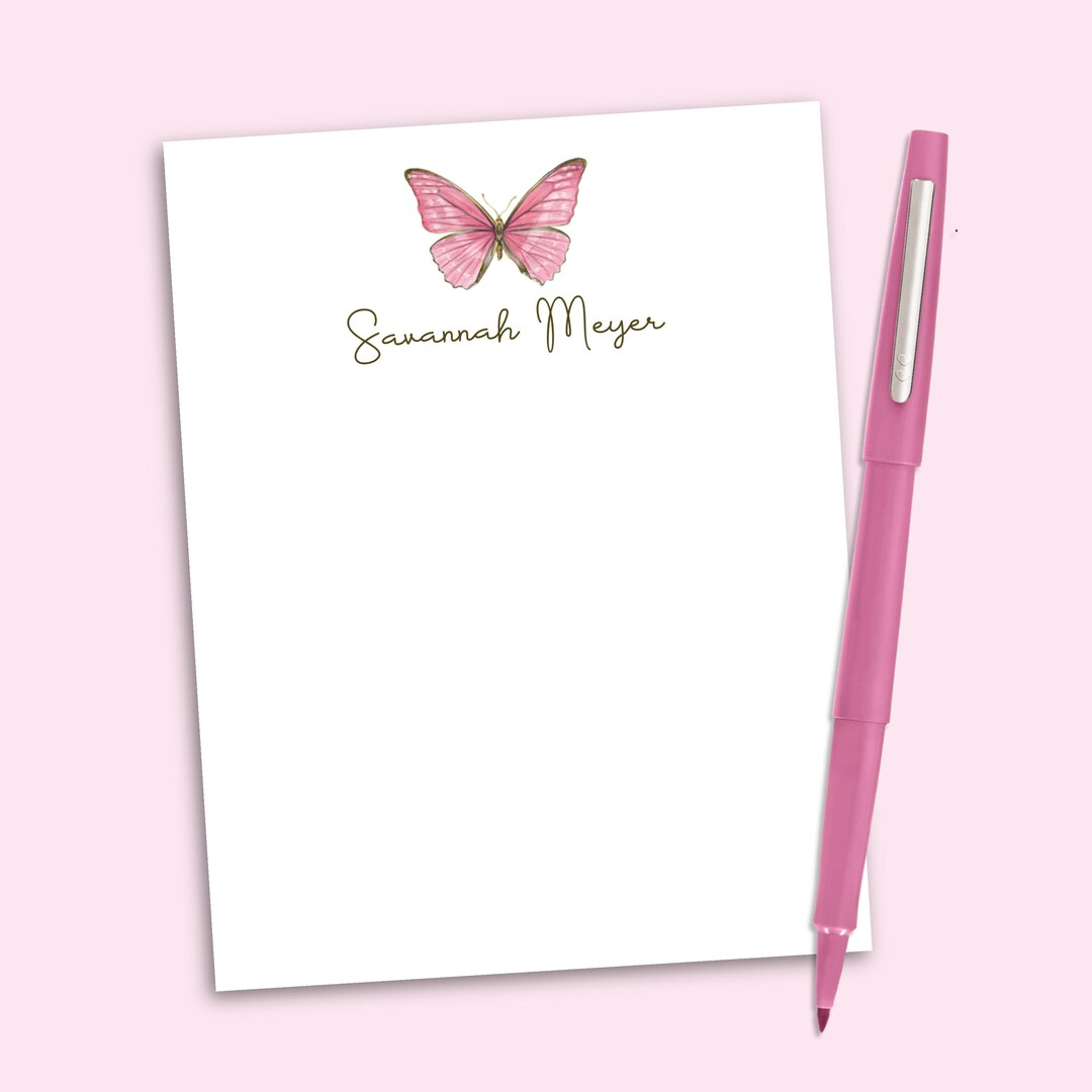 Personalized Butterfly Notepad, Custom Stationery Gift - Etsy