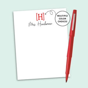 Personalized Initial Notepad, Monogram Stationery, Gift for Women, Custom Note Pad