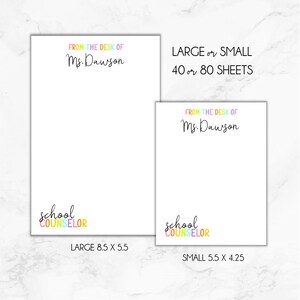 School Counselor Notepad, Personalized Counselor Notepad, Gift for School Counselor, School Counselor Christmas Gift, Back To School