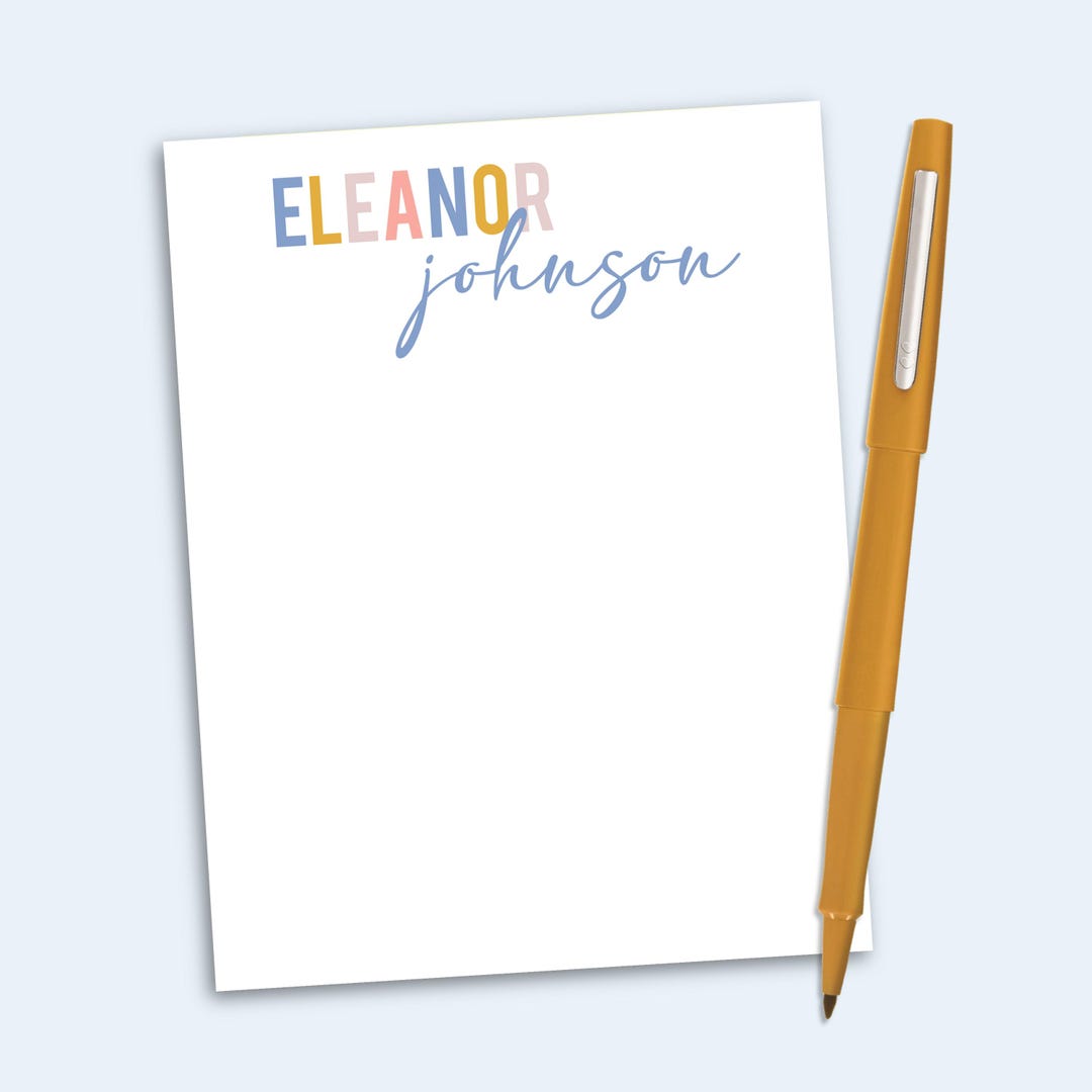 Personalized Name Notepad, Custom Stationery Gift - Etsy