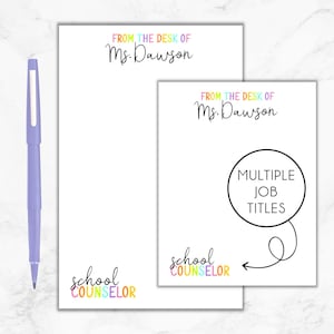 School Counselor Notepad, Personalized Counselor Notepad, Gift for School Counselor, School Counselor Christmas Gift, Back to School