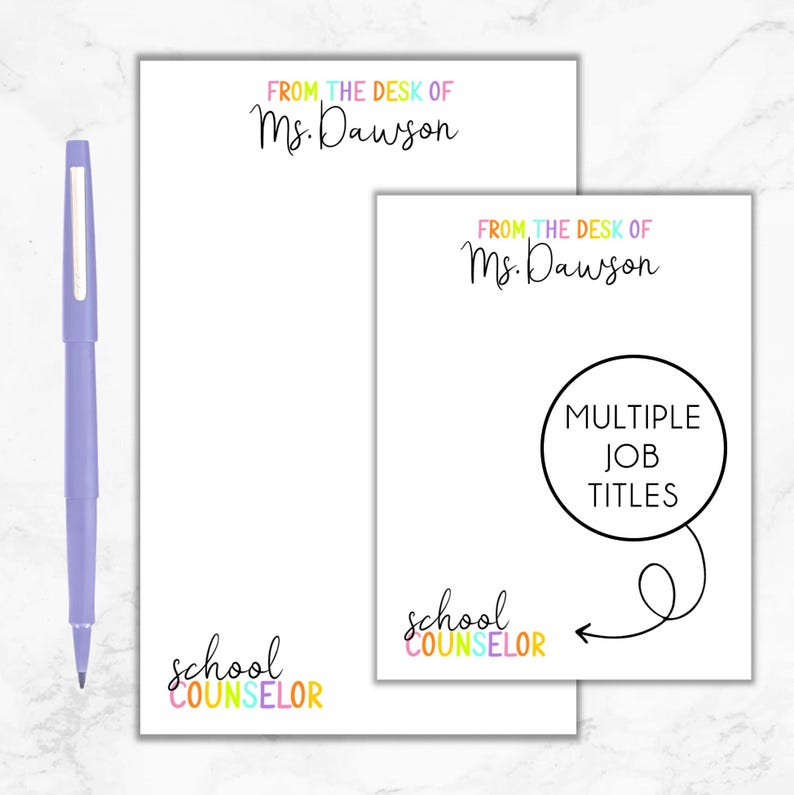 School Counselor Notepad, Personalized Counselor Notepad, Gift for School Counselor, School Counselor Christmas Gift, Back To School