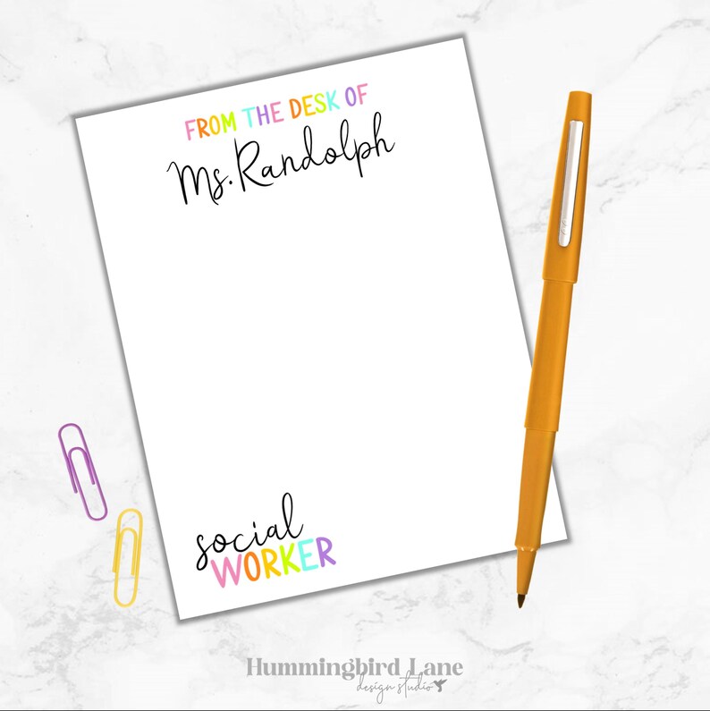 School Social Worker Notepad, Personalized Social Worker Notepad, Gift for Social worker, School Social Worker Christmas Gift