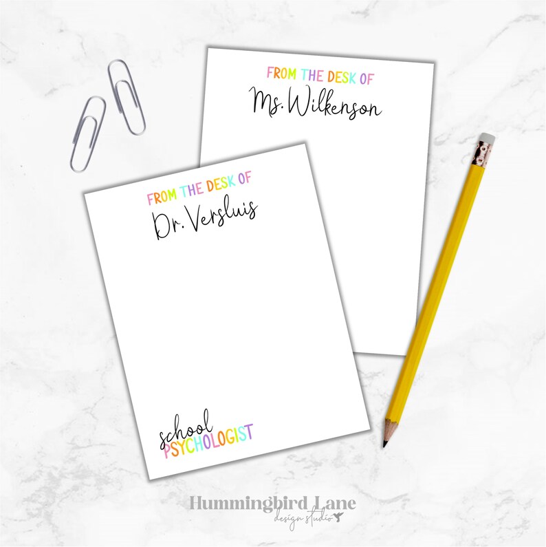 School Psychologist Notepad, Personalized Psychologist Notepad, Gift for School Psychologist, School Psychologist Christmas Gift