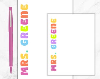 Teacher Notepad, Personalized Teacher Notepad, Gift for Teachers, Teacher Christmas Gift, Teacher Appreciation, Back to School