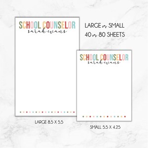 School Counselor Notepad, Personalized Counselor Notepad, Gift for School Counselor, School Conselor Christmas Gift, Back To School