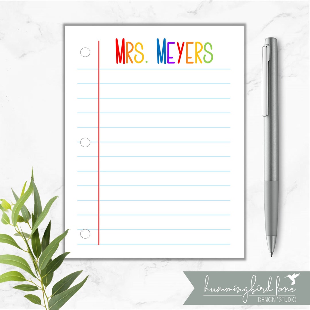 Teacher Notepad Personalized Teacher Notepad Gift for - Etsy